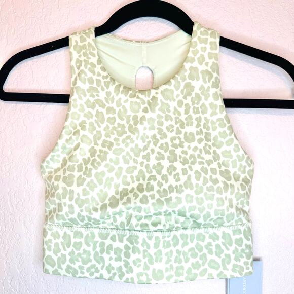 Antonio Melani Other - Antonio Melani Women's Green Leopard Print Scoop Neck Sports Bra Size XS